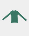 BASERANGE Spring/Summer 2025 Collection: French Organic Cotton Long-Sleeve T-Shirt with Cut-Out Heart Design (BAS-TTHLS-CR-AU25-MIRA GREEN) (TOHLS TTHLS)